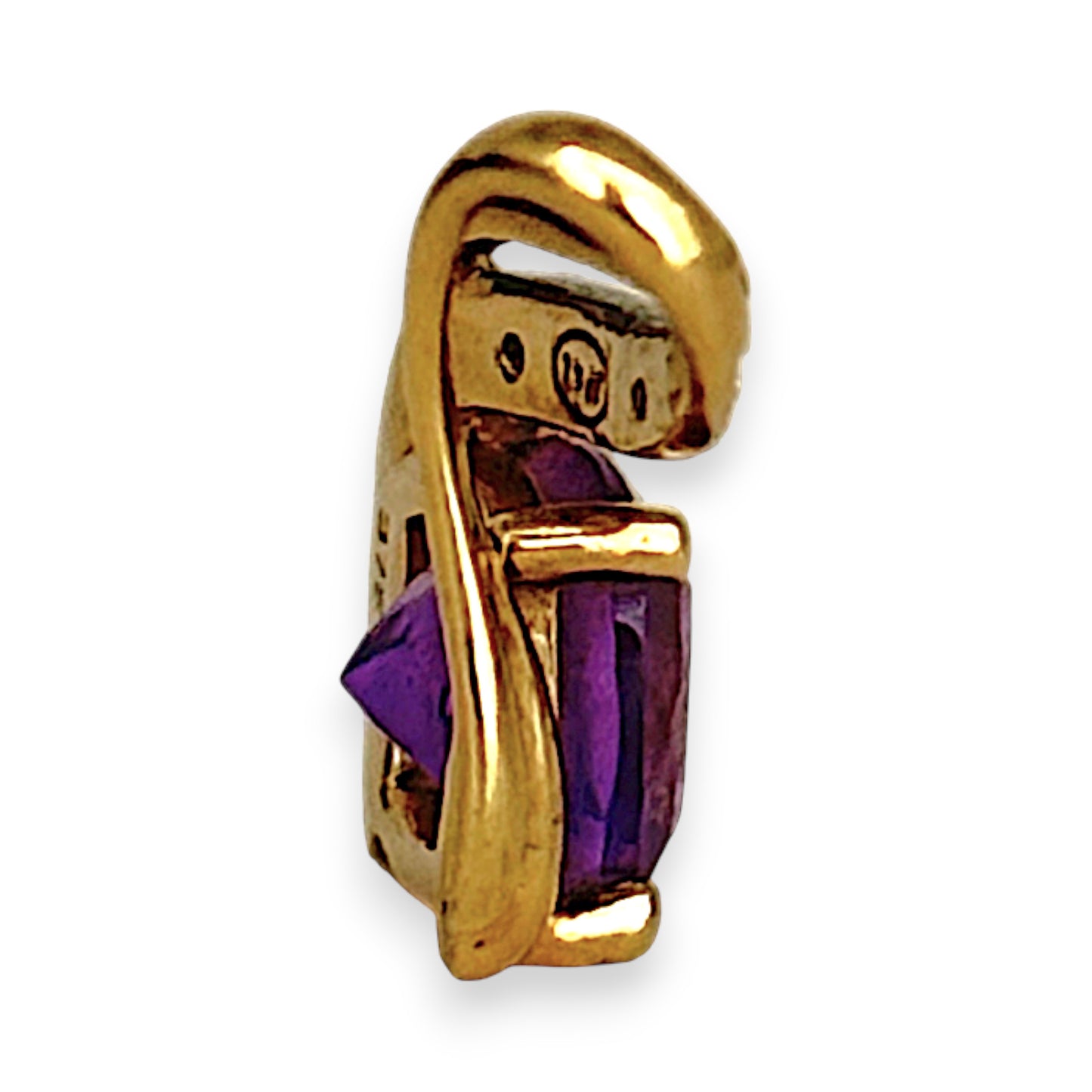 GOLD DEAL | 9ct (9K) Gold Cushion Cut Amethyst Embrace Diamond Pendant