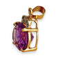 GOLD DEAL | 9ct (9K) Gold Oval Amethyst & Radiant Sparkle Diamond Accent Pendant