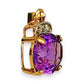GOLD DEAL | 9ct (9K) Gold Oval Amethyst & Radiant Sparkle Diamond Accent Pendant