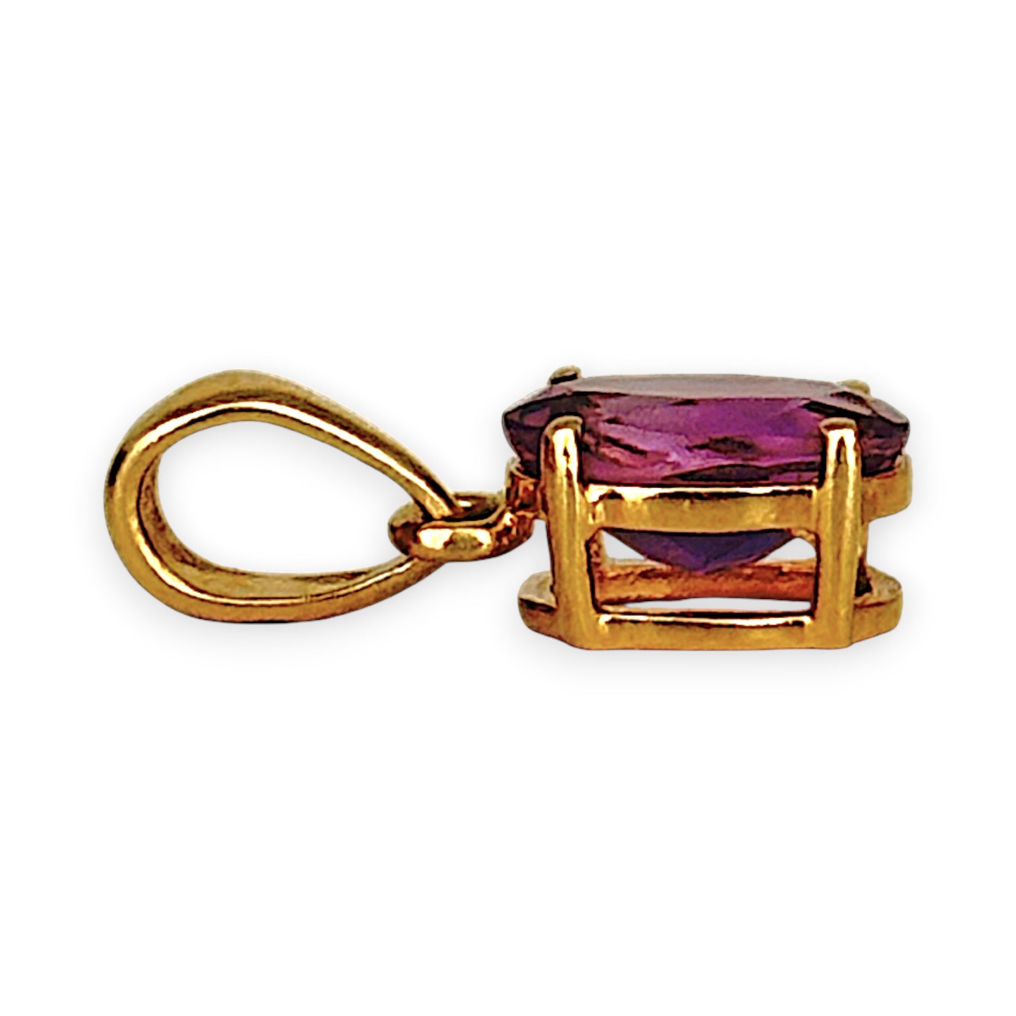 GOLD DEAL | 9ct (9K) Gold Violet Sparkle Oval Amethyst Pendant