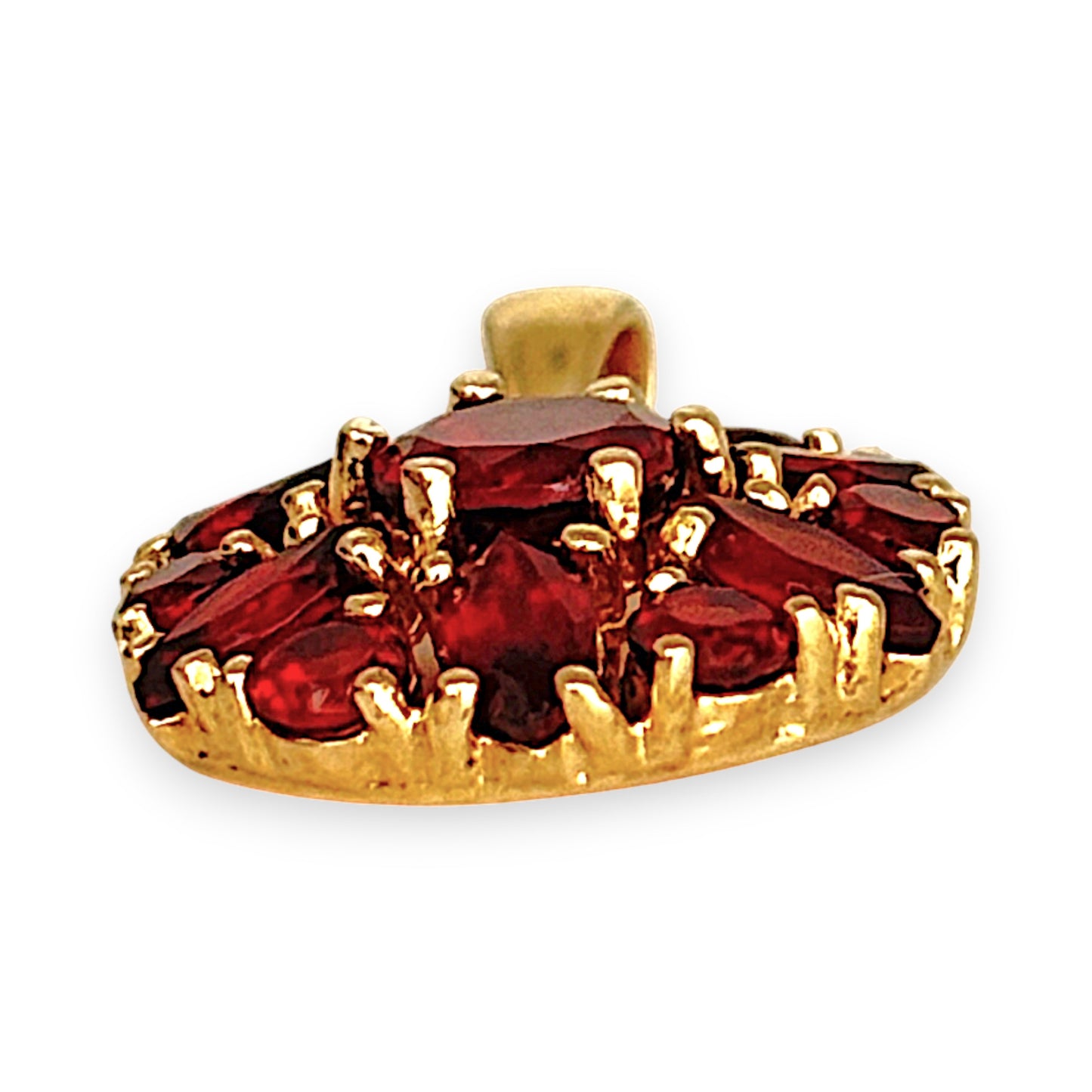 GOLD DEAL | 9ct (9K) Gold Floral Radiant Red Garnet Cluster Pendant