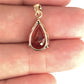 GOLD DEAL | 10ct (10K) Gold Teardrop Red Tourmaline Pendant