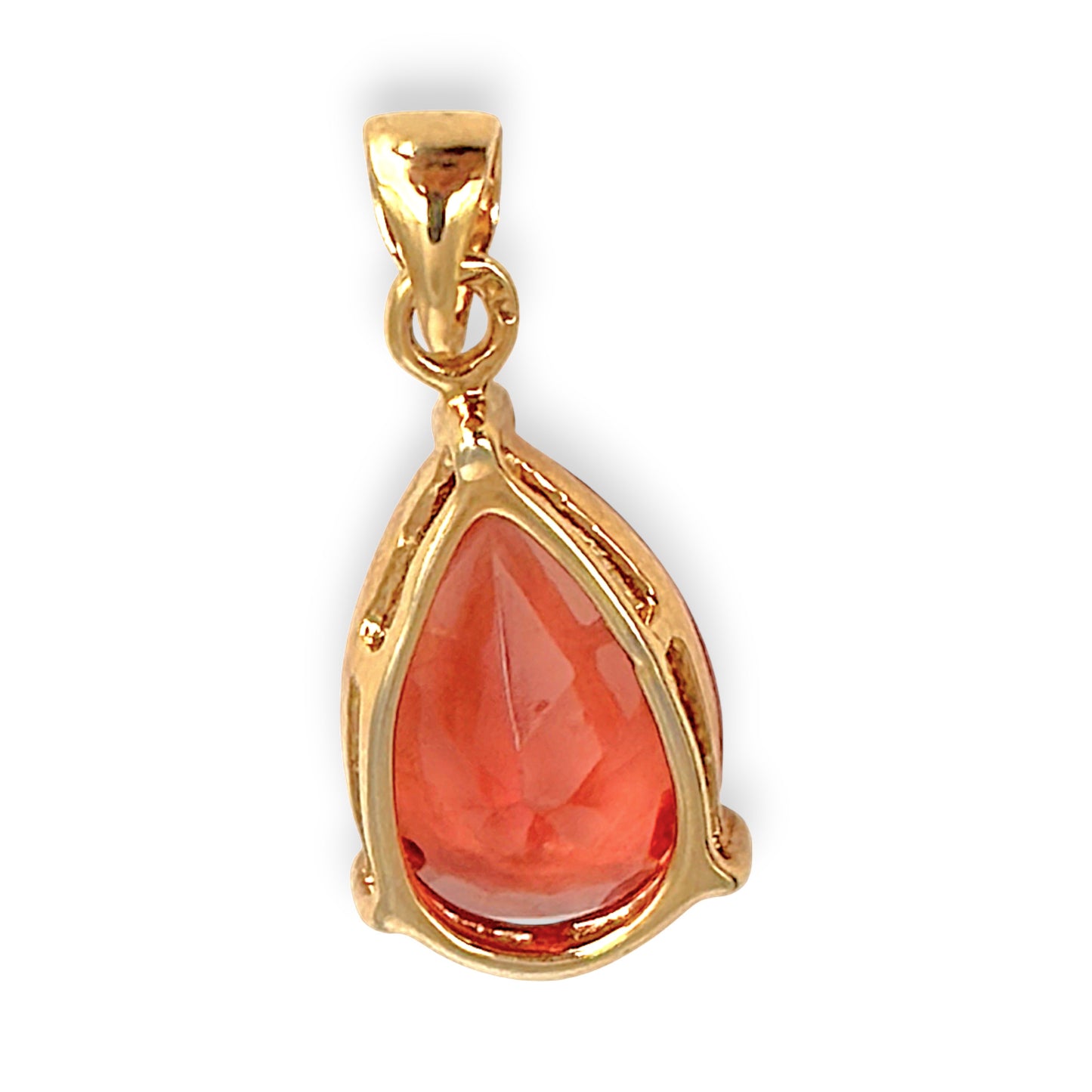 GOLD DEAL | 10ct (10K) Gold Teardrop Red Tourmaline Pendant
