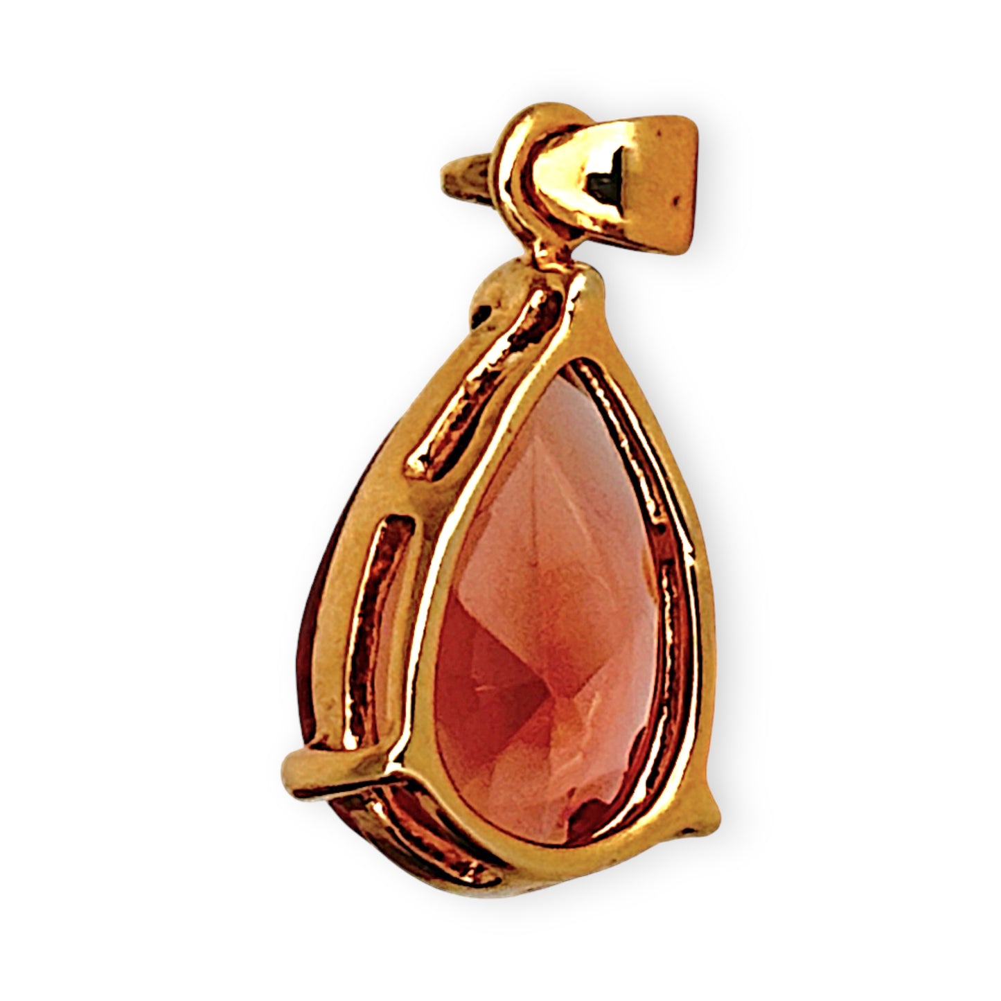 GOLD DEAL | 10ct (10K) Gold Teardrop Red Tourmaline Pendant