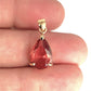 GOLD DEAL | 10ct (10K) Gold Teardrop Red Tourmaline Pendant