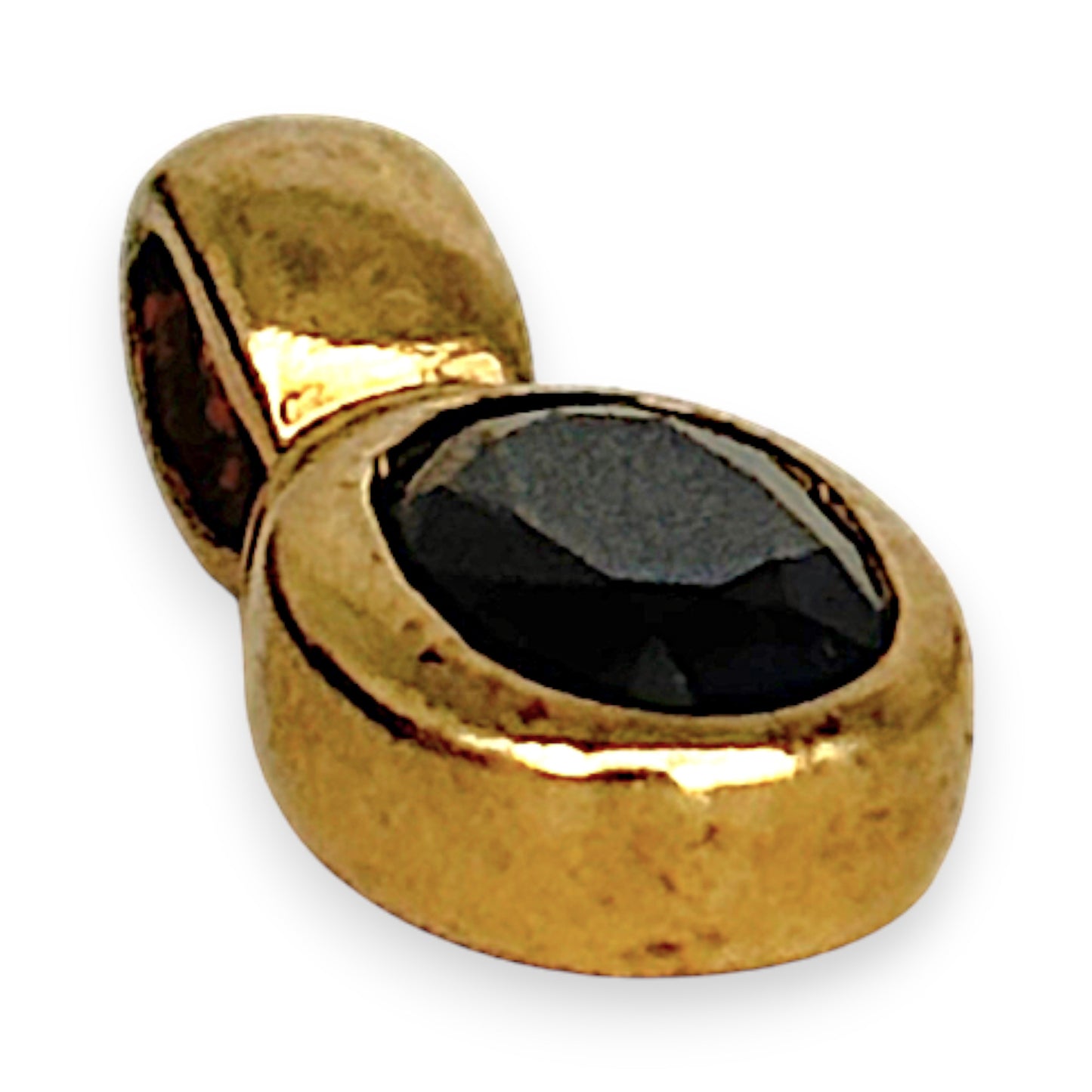 GOLD DEAL | 9ct (9K) Gold Deep Midnight Brilliance Black Oval Sapphire Pendant