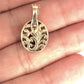 GOLD DEAL | 9ct (9K) Gold Vintage Filigree Ornate Red Garnet Lock Pendant
