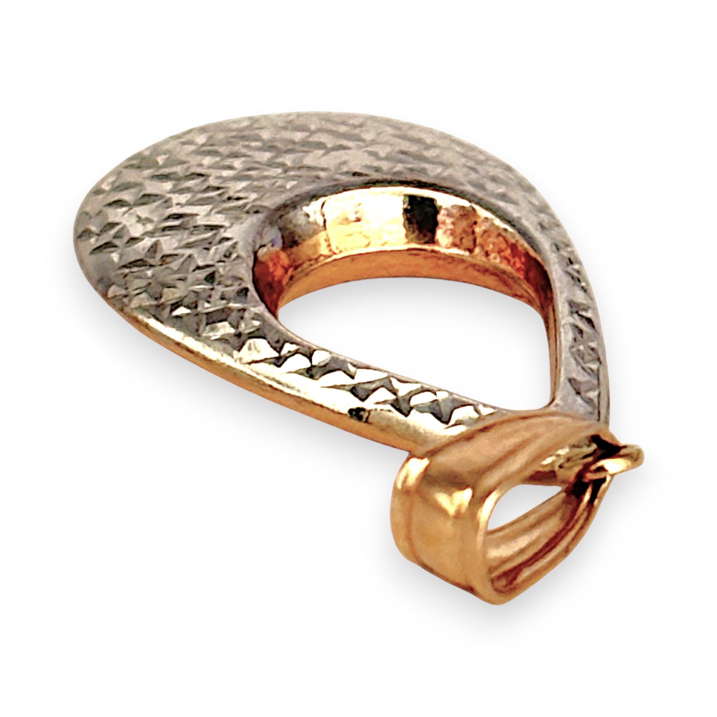 GOLD DEAL | 9ct (9K) Y/W Gold Dual Essence – Reversible Gold Teardrop Pendant