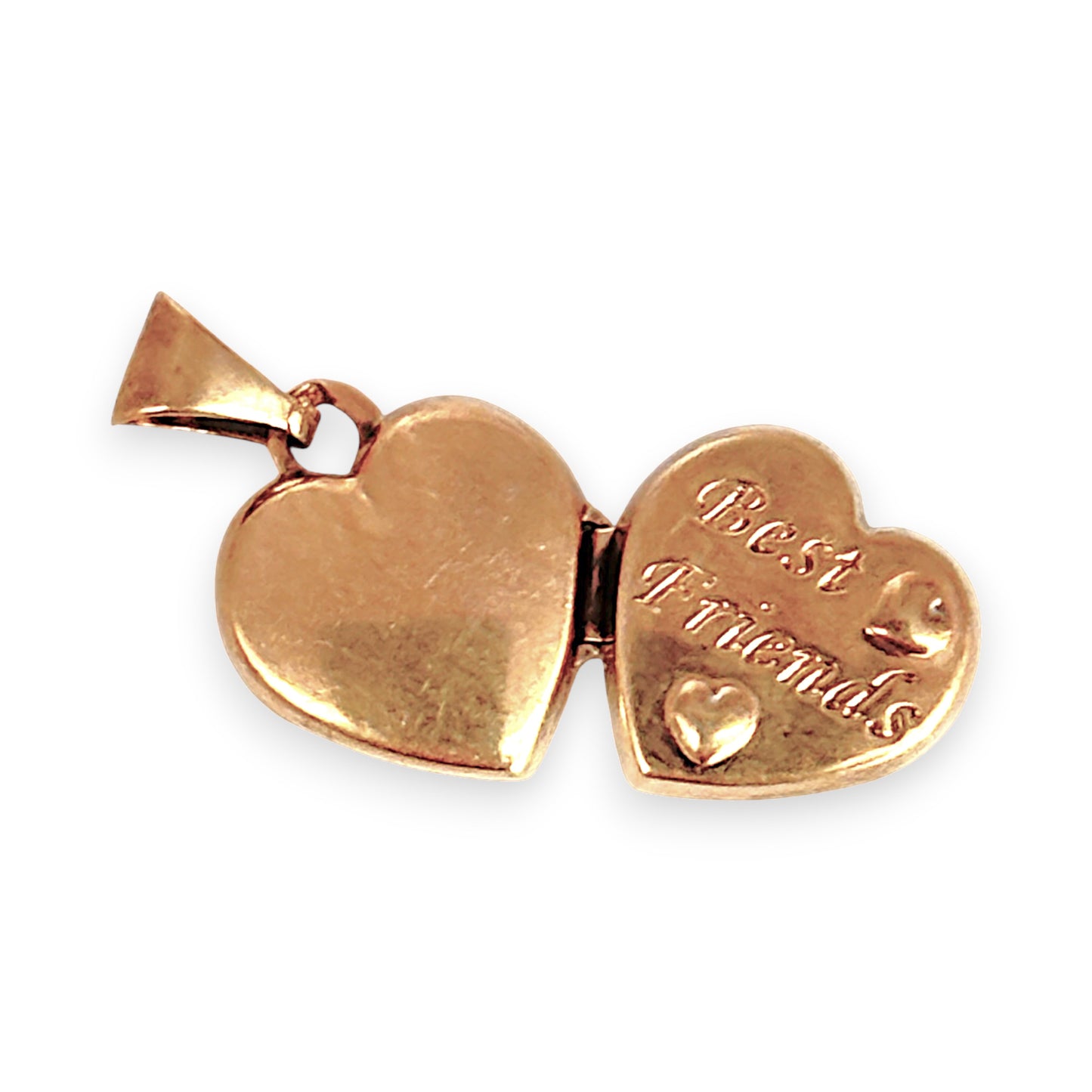GOLD DEAL | 9ct (9K) Gold Heart Locket Pendant - Best Friends