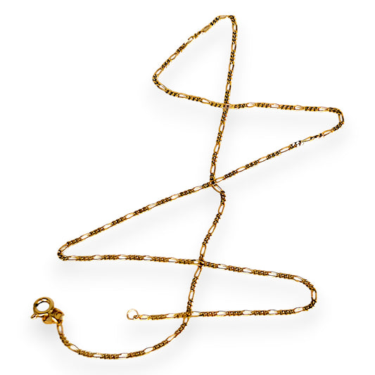 GOLD DEAL | 9ct (9K) Gold Refurbished Refined Grace Figaro Chain 40cm