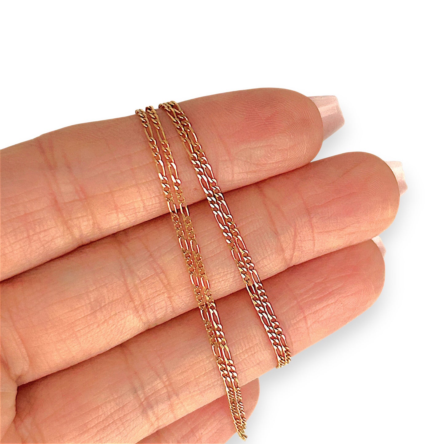 GOLD DEAL | 9ct (9K) Gold Refurbished Elegant Fine Figaro Chain 45cm
