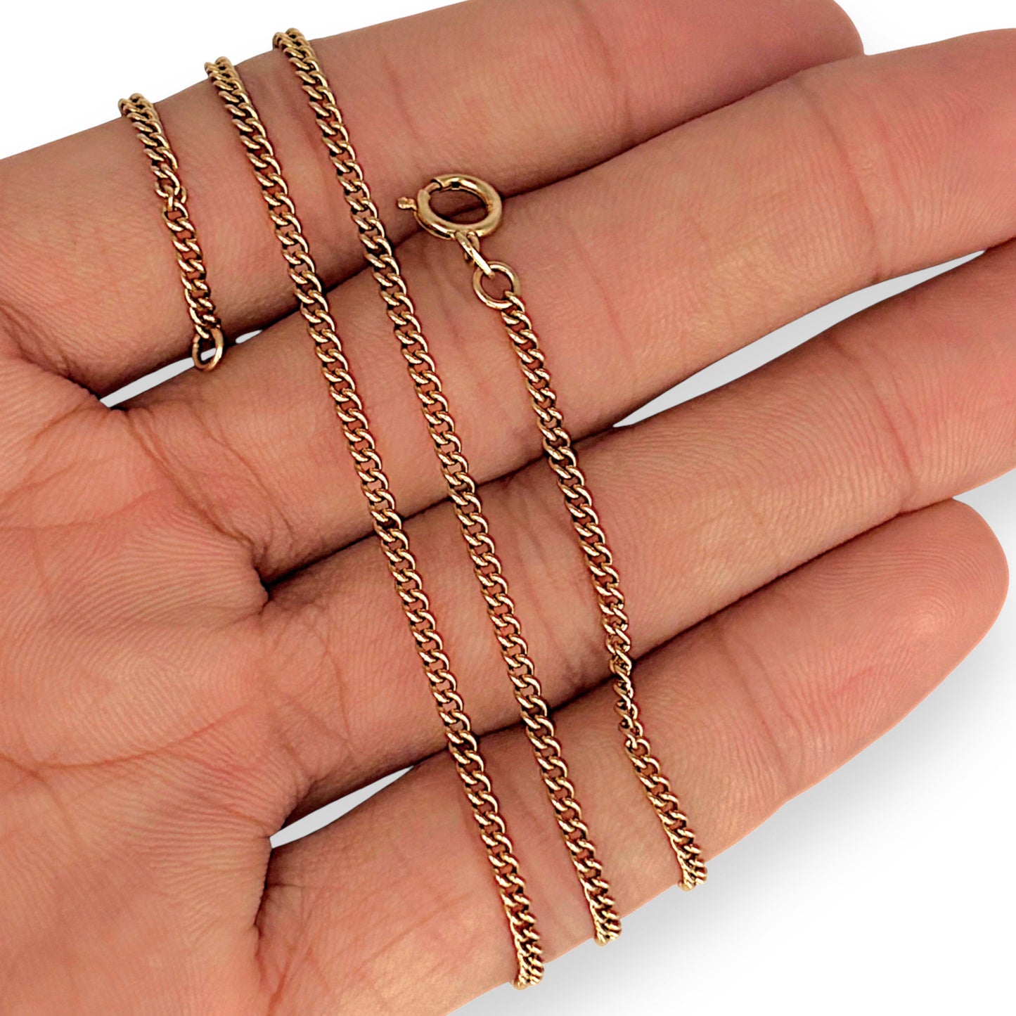 GOLD DEAL | 9ct (9K) Gold Contoured Moderate Curb Link Chain 52cm