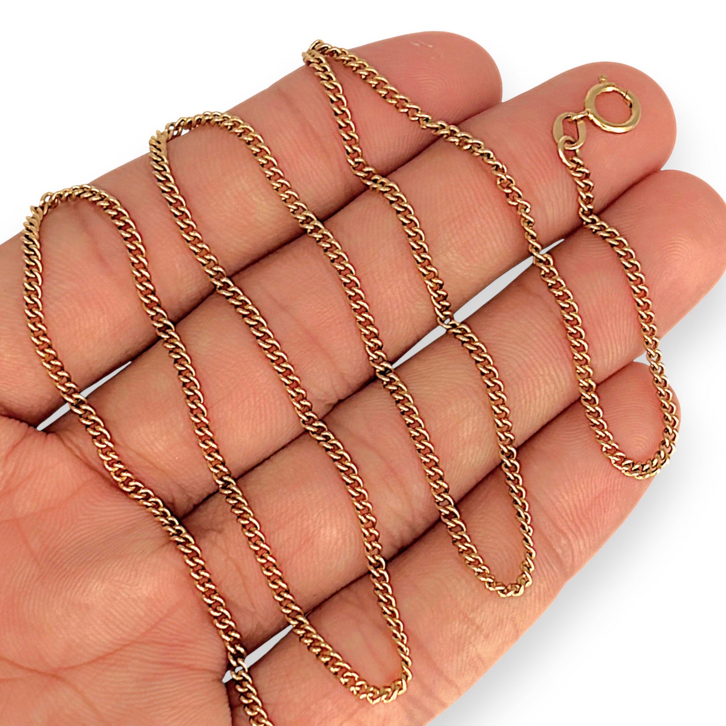 GOLD DEAL | 9ct (9K) Gold Contoured Moderate Curb Link Chain 52cm