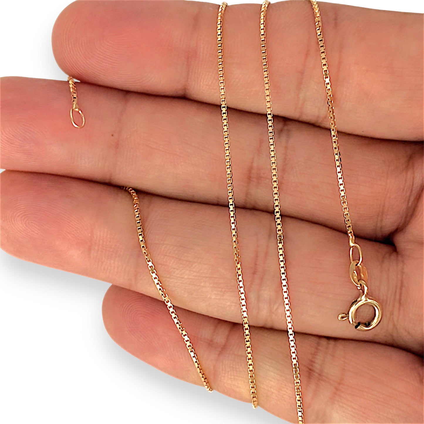 GOLD DEAL | 9ct (9K) Gold Italian Sleek Soft Feel Box Refurbished Chain 55cm