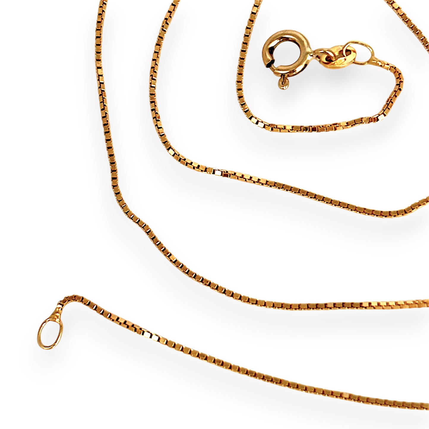 GOLD DEAL | 9ct (9K) Gold Italian Sleek Soft Feel Box Refurbished Chain 55cm