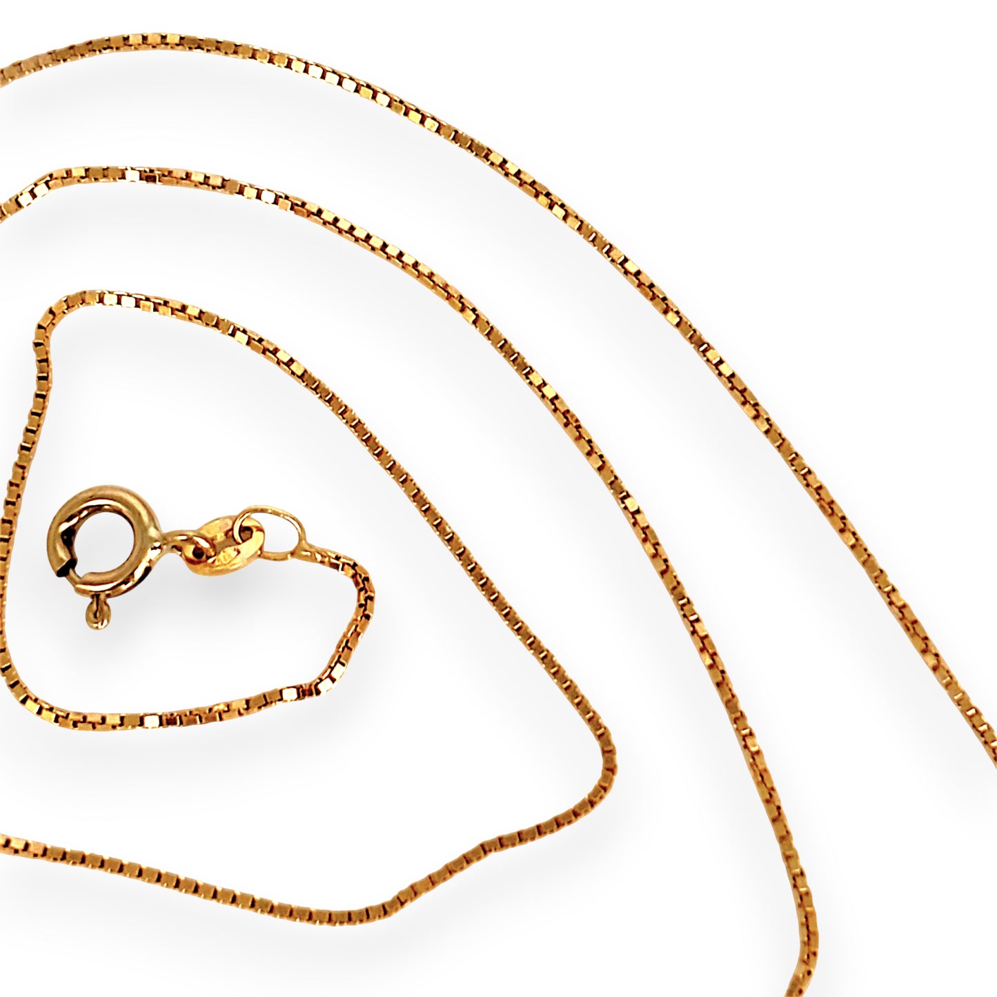 GOLD DEAL | 9ct (9K) Gold Italian Sleek Soft Feel Box Refurbished Chain 55cm