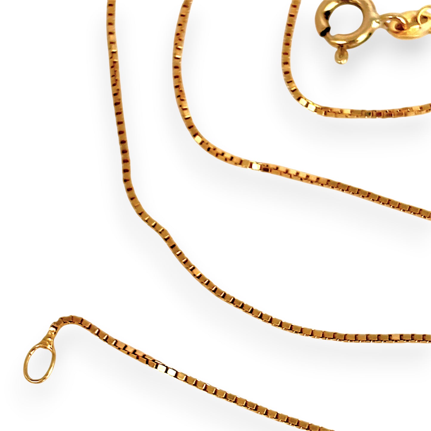GOLD DEAL | 9ct (9K) Gold Italian Sleek Soft Feel Box Refurbished Chain 55cm