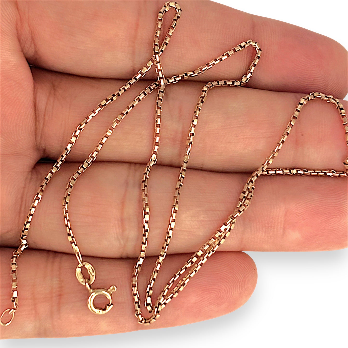 GOLD DEAL | 9ct (9K) Gold Burnished Box Link Chain 46cm