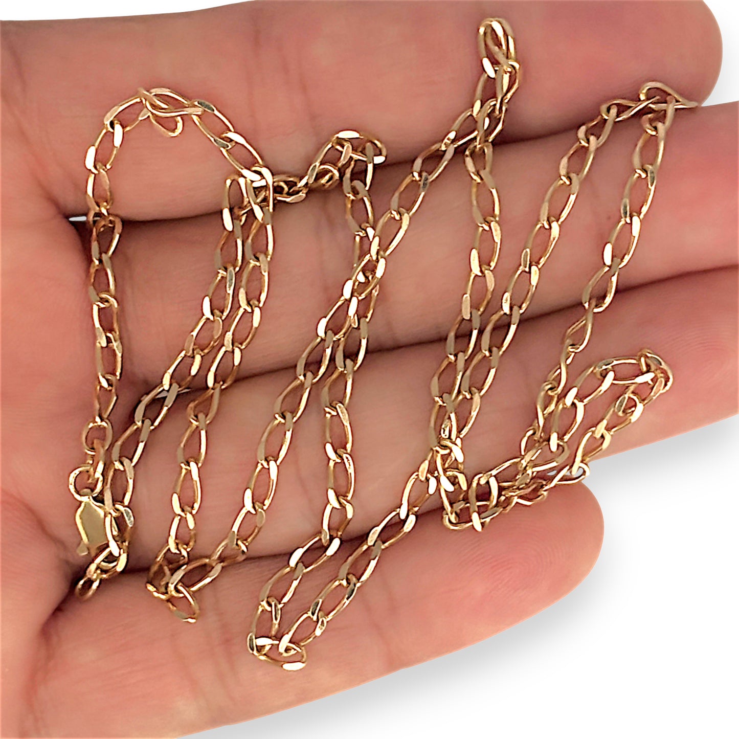 GOLD DEAL | 9ct (9K) Gold Chain Opulent Oval Link Refurbished Chain 60cm