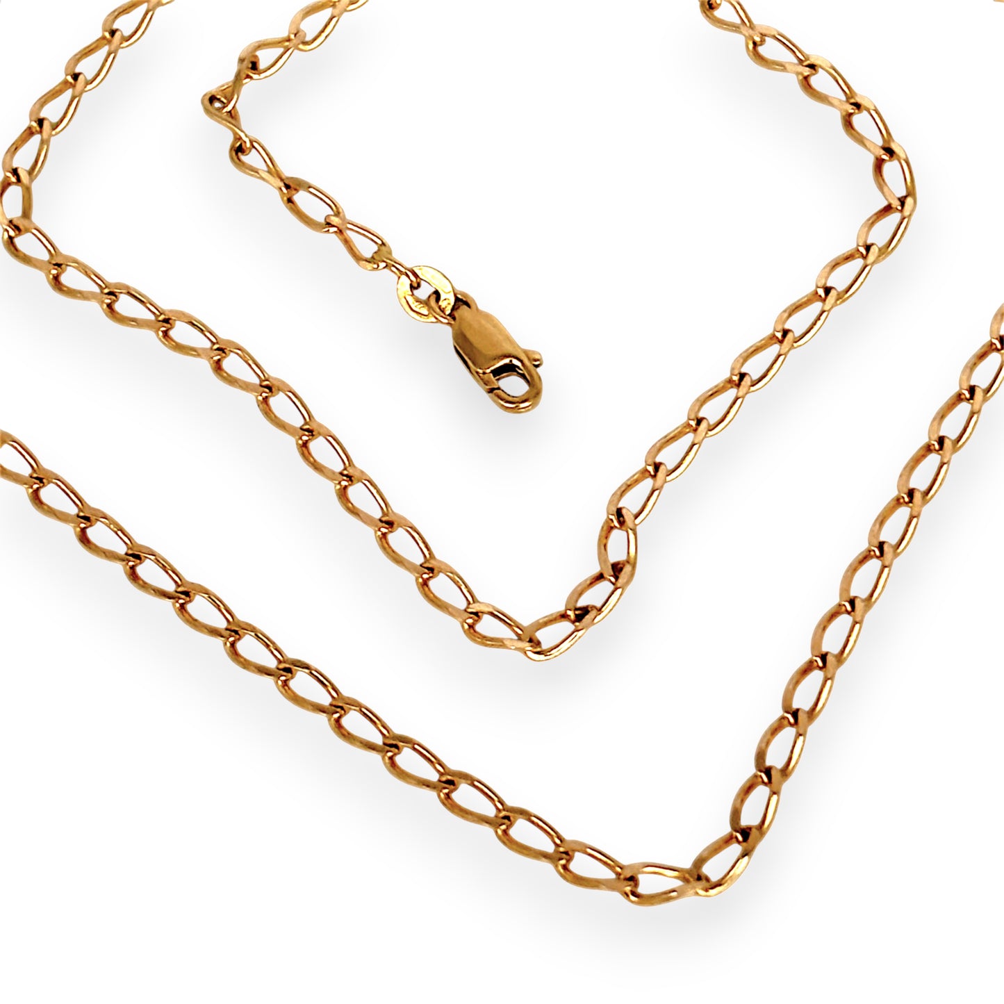 GOLD DEAL | 9ct (9K) Gold Chain Opulent Oval Link Refurbished Chain 60cm