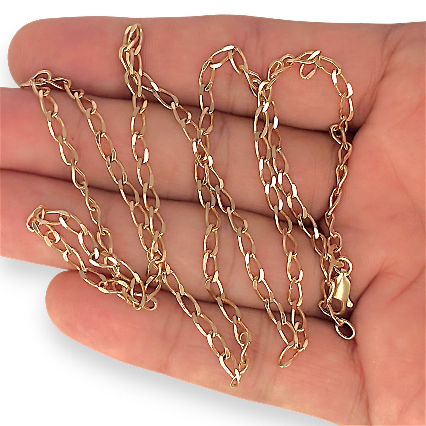 GOLD DEAL | 9ct (9K) Gold Chain Opulent Oval Link Refurbished Chain 60cm