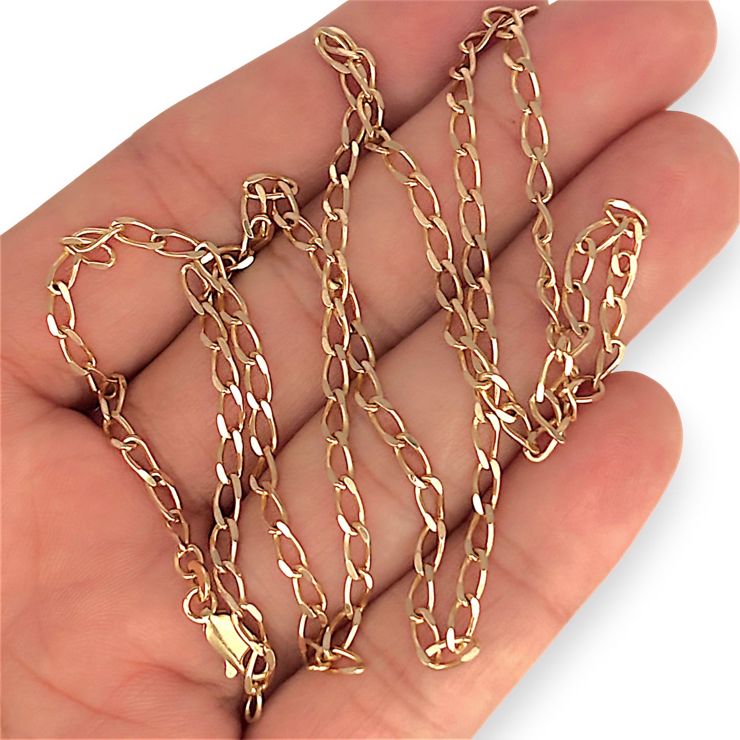 GOLD DEAL | 9ct (9K) Gold Chain Opulent Oval Link Refurbished Chain 60cm