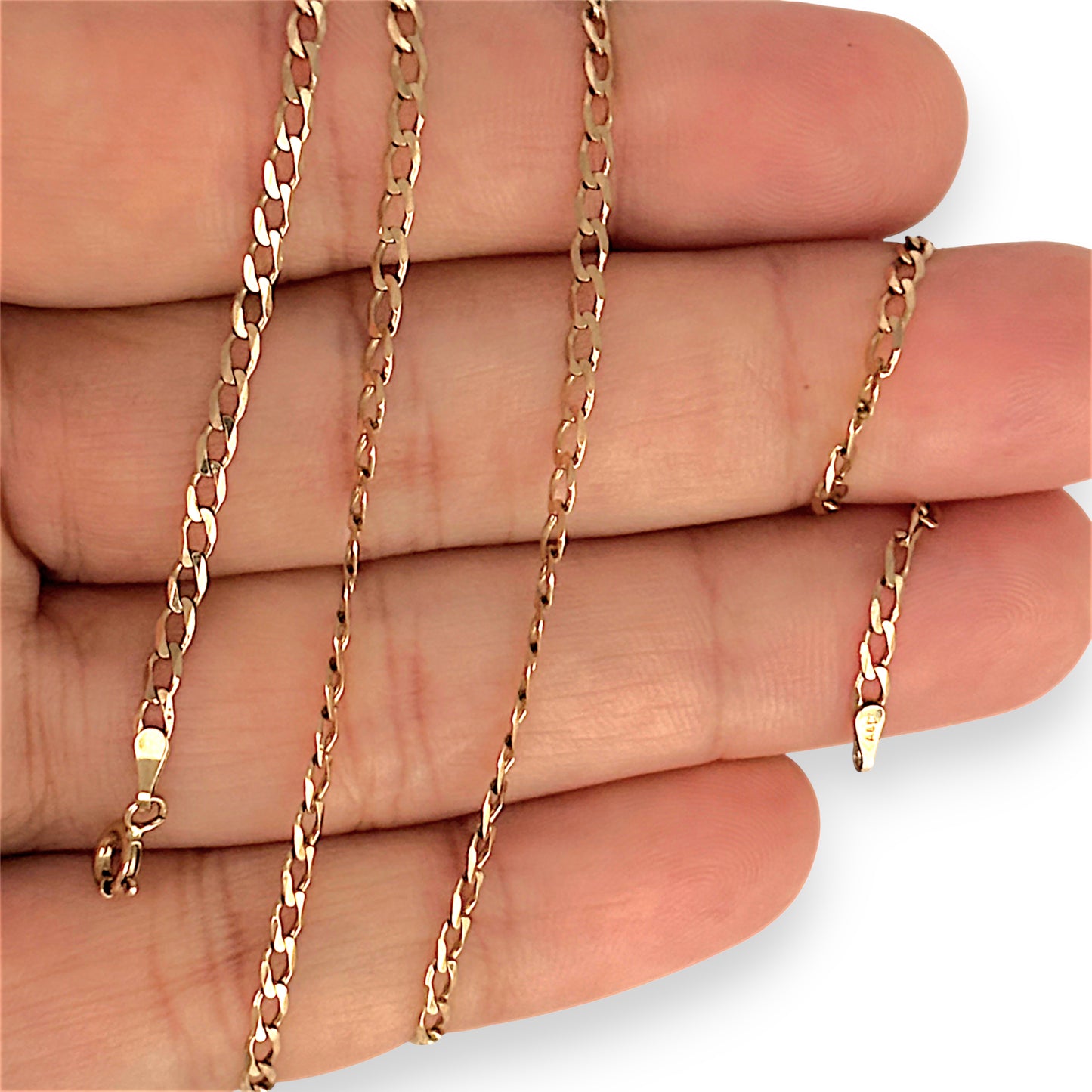 GOLD DEAL | 9ct (9K) Gold - Contoured Flat Oval Curb Link Chain 50cm