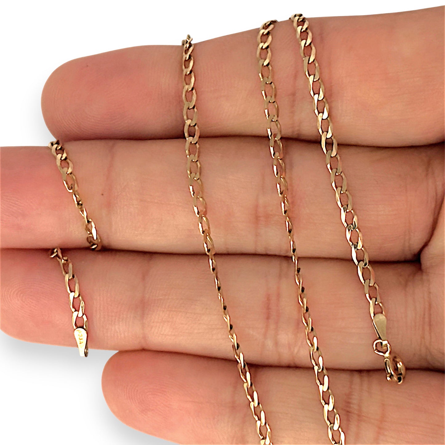 GOLD DEAL | 9ct (9K) Gold - Contoured Flat Oval Curb Link Chain 50cm