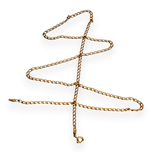GOLD DEAL | 9ct (9K) Gold - Contoured Flat Oval Curb Link Chain 50cm