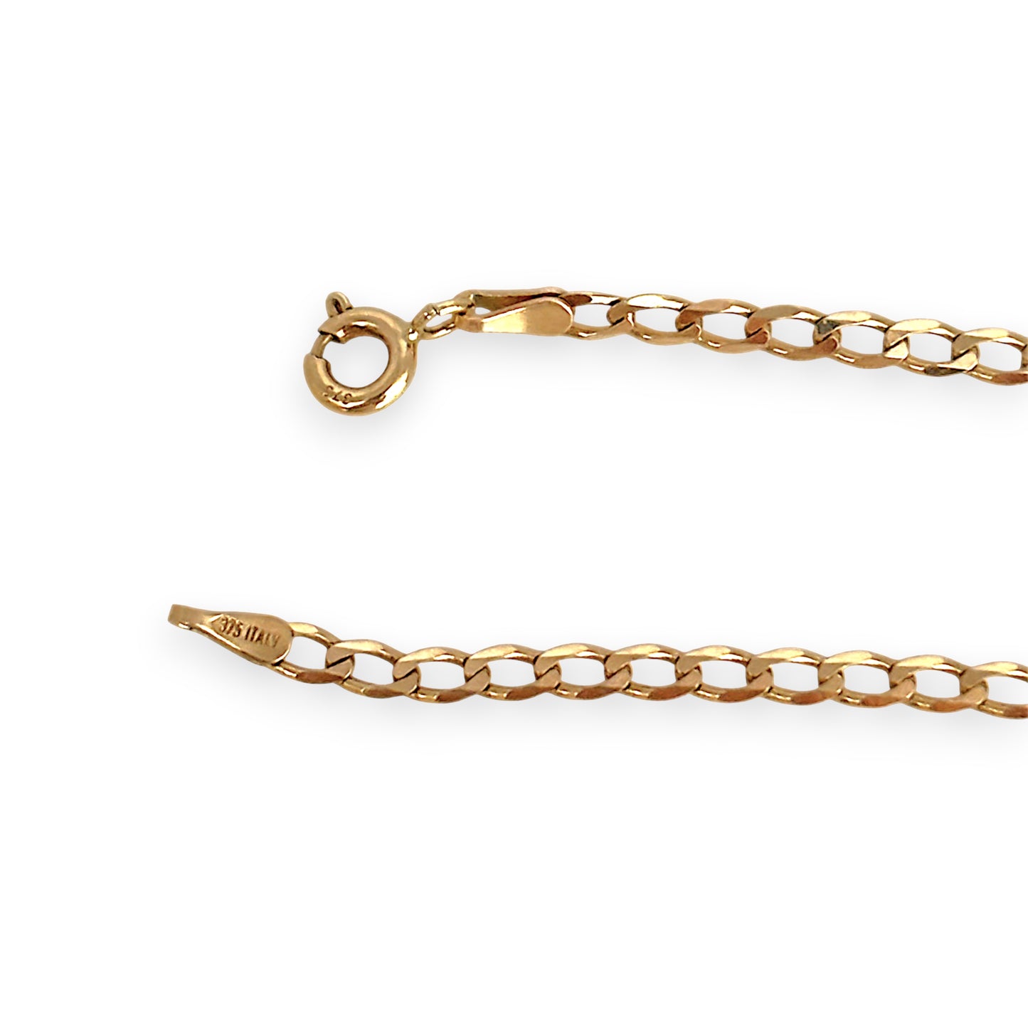 GOLD DEAL | 9ct (9K) Gold - Contoured Flat Oval Curb Link Chain 50cm