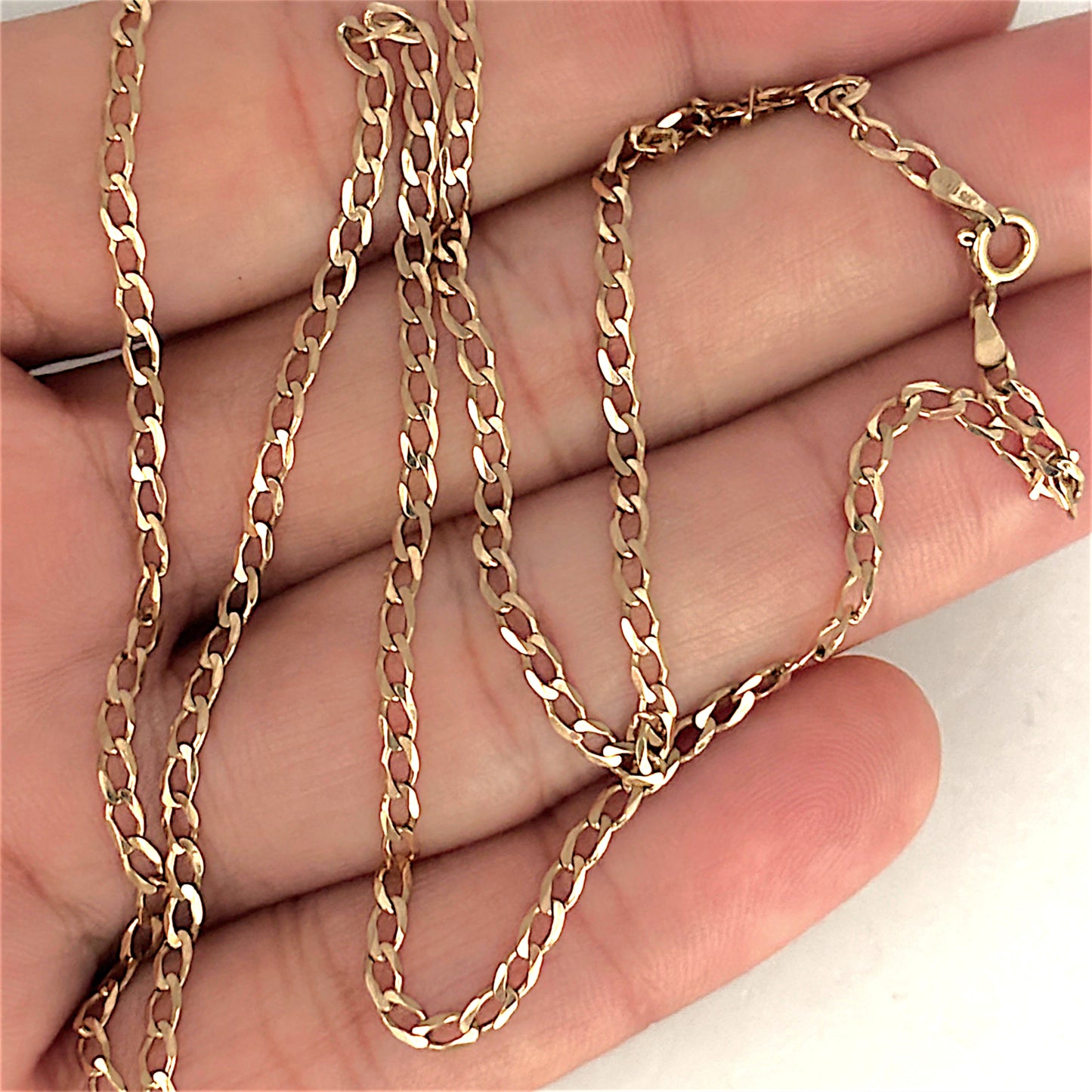 GOLD DEAL | 9ct (9K) Gold - Contoured Flat Oval Curb Link Chain 50cm
