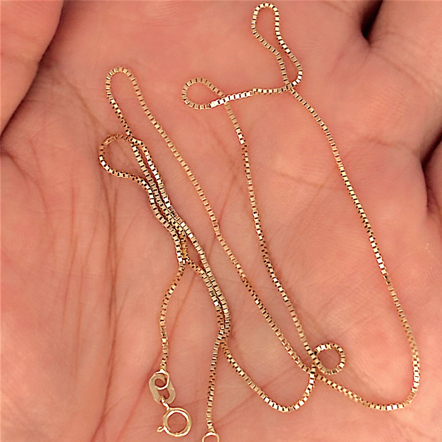GOLD DEAL | 9ct (9K) Gold Beamingly Bright Box Link Chain 43cm