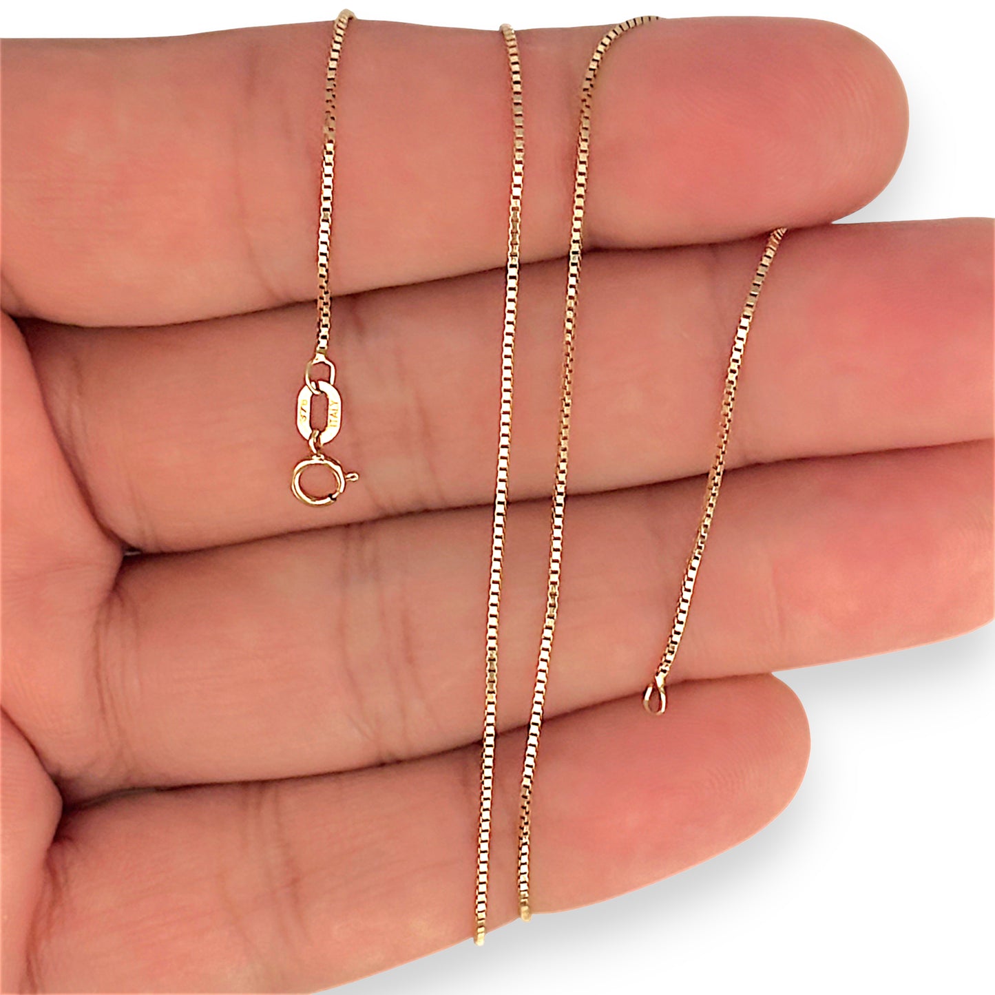 GOLD DEAL | 9ct (9K) Gold Beamingly Bright Box Link Chain 43cm