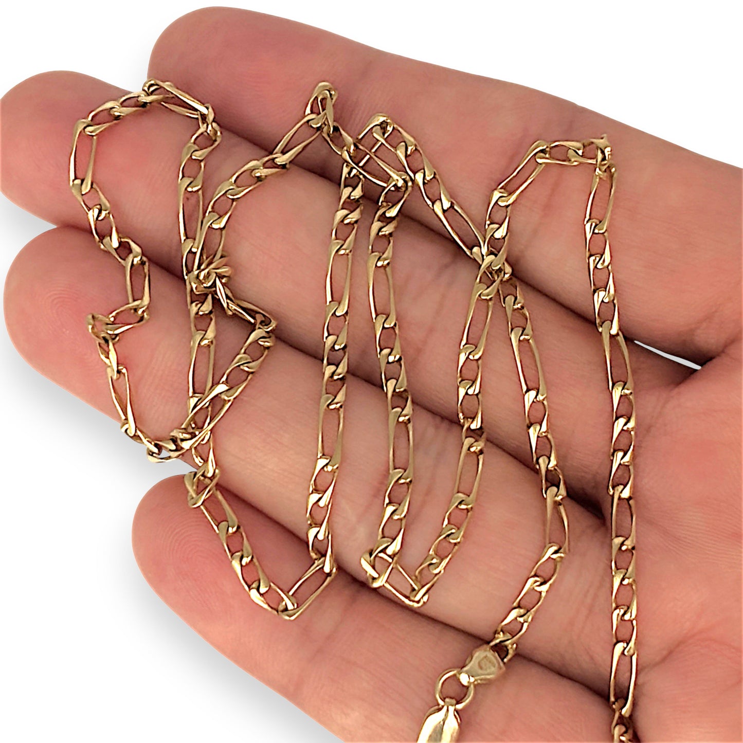 GOLD DEAL | 9ct (9K) Gold Elongated Figaro 1 -3 Chain 54cm