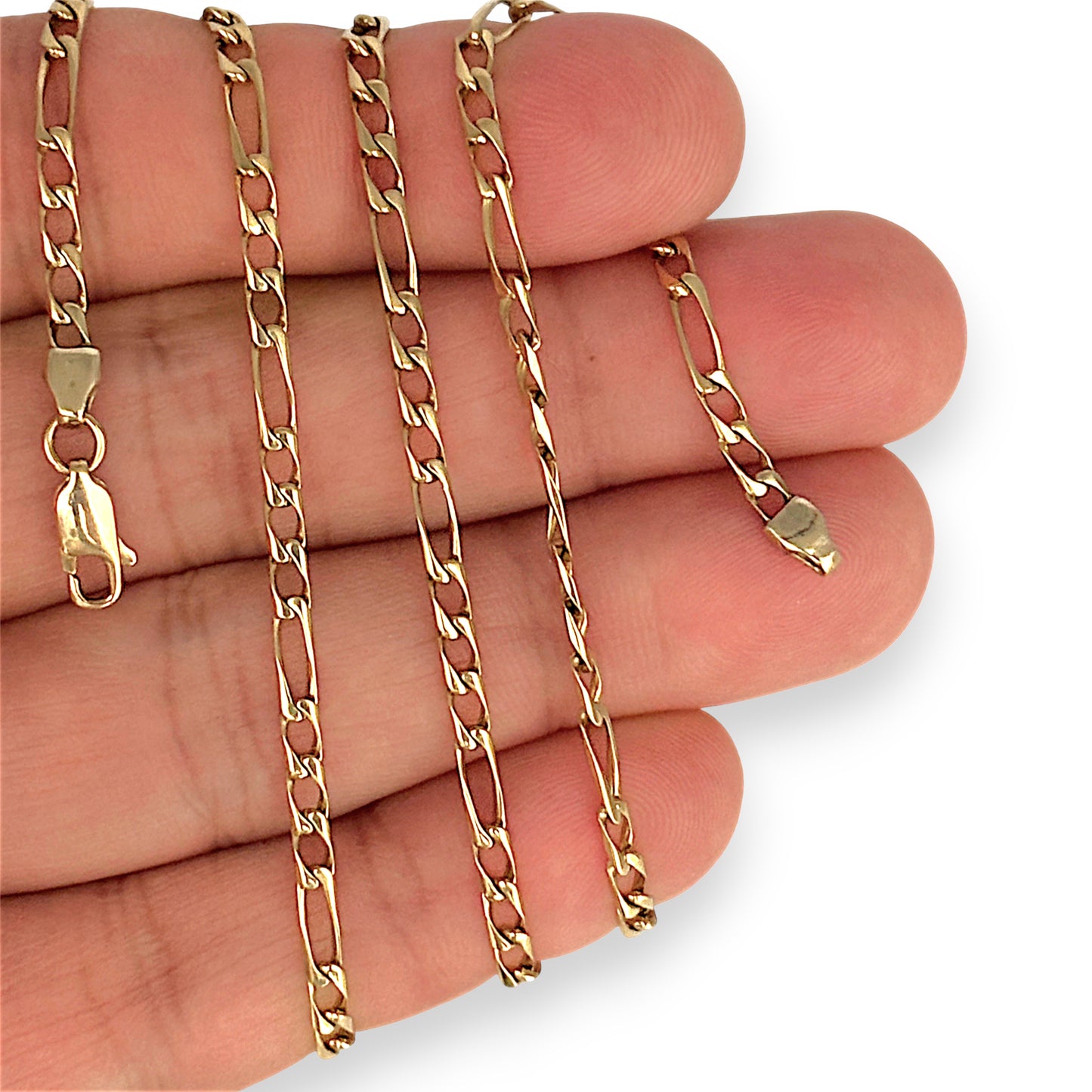 GOLD DEAL | 9ct (9K) Gold Elongated Figaro 1 -3 Chain 54cm