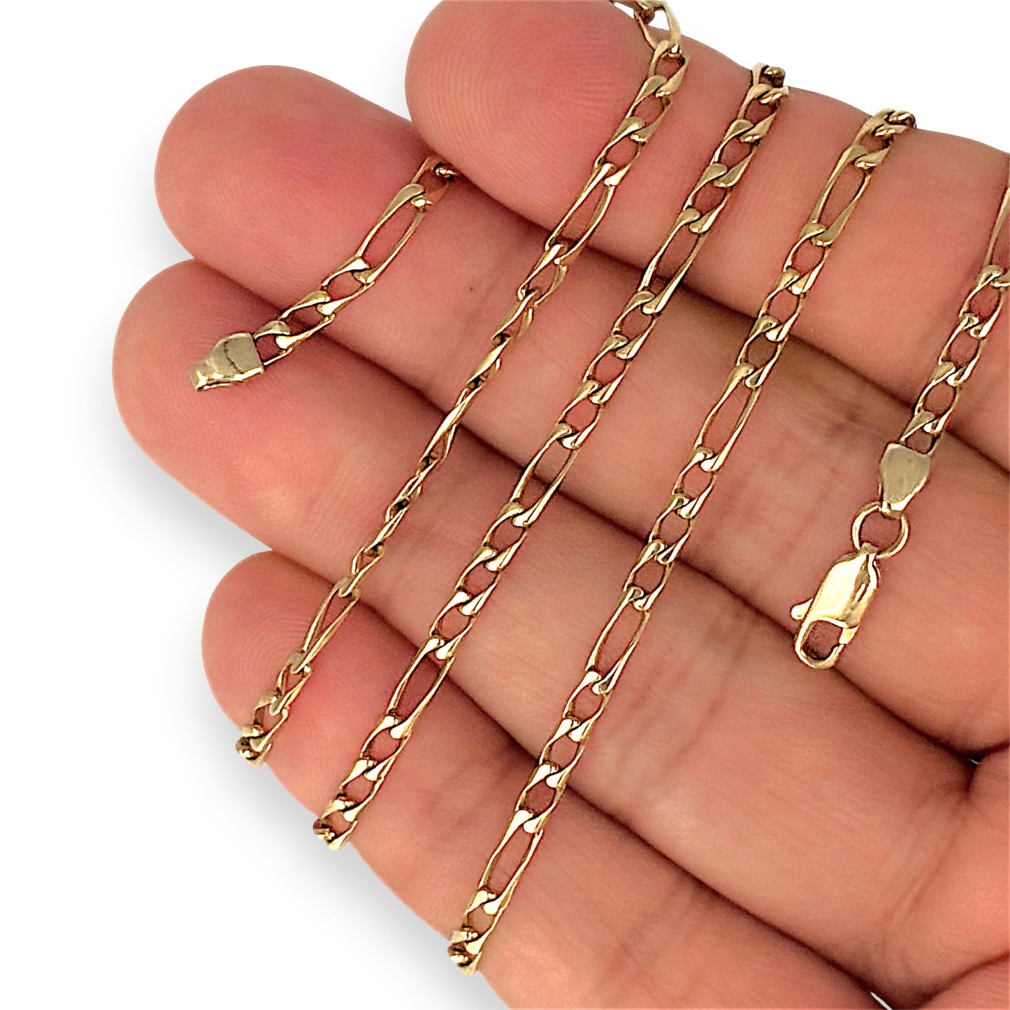 GOLD DEAL | 9ct (9K) Gold Elongated Figaro 1 -3 Chain 54cm