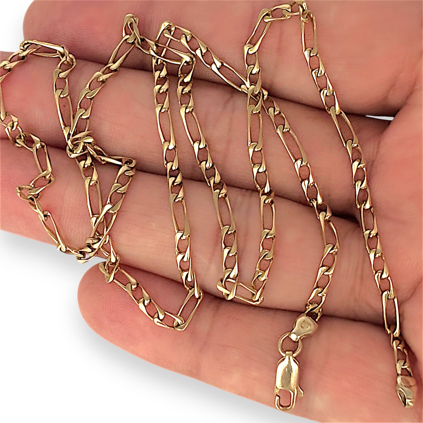 GOLD DEAL | 9ct (9K) Gold Elongated Figaro 1 -3 Chain 54cm