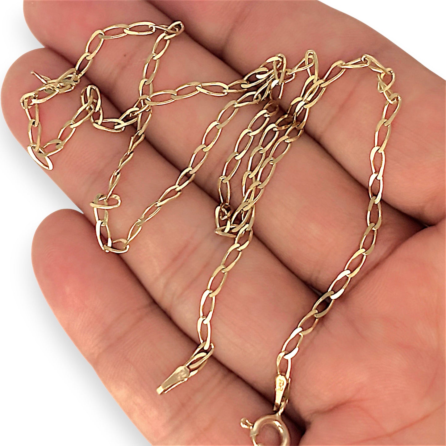 GOLD DEAL | 9ct (9K) Gold Oval-crafted Link Chain 45cm