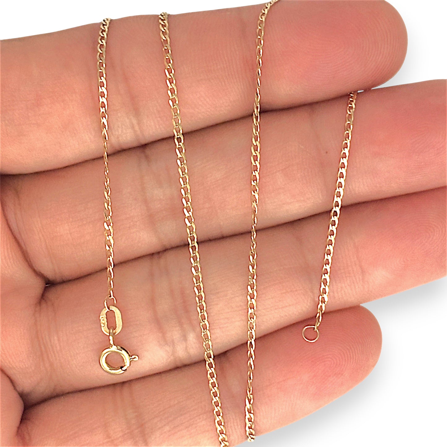 GOLD DEAL | 9ct (9K) Gold Flat-Forged brilliance Curb Link Chain 44cm