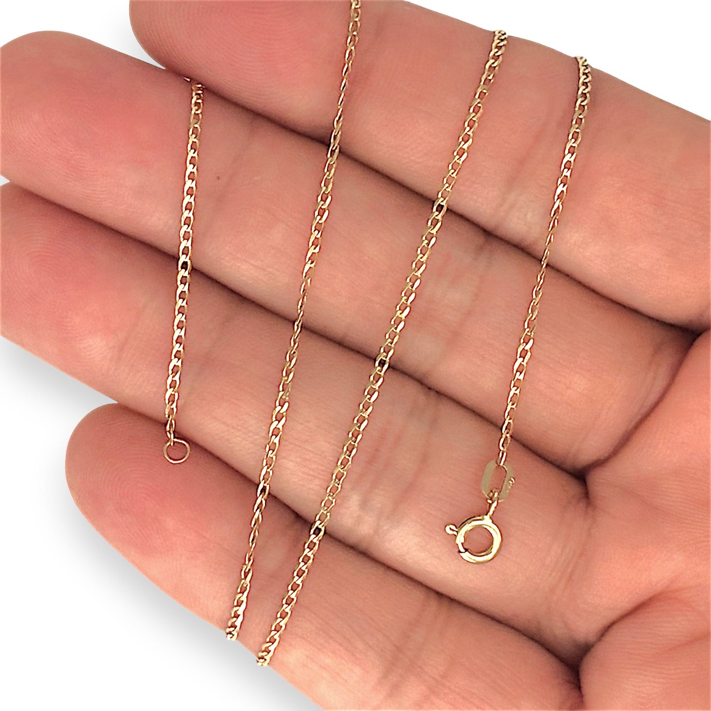 GOLD DEAL | 9ct (9K) Gold Flat-Forged brilliance Curb Link Chain 44cm