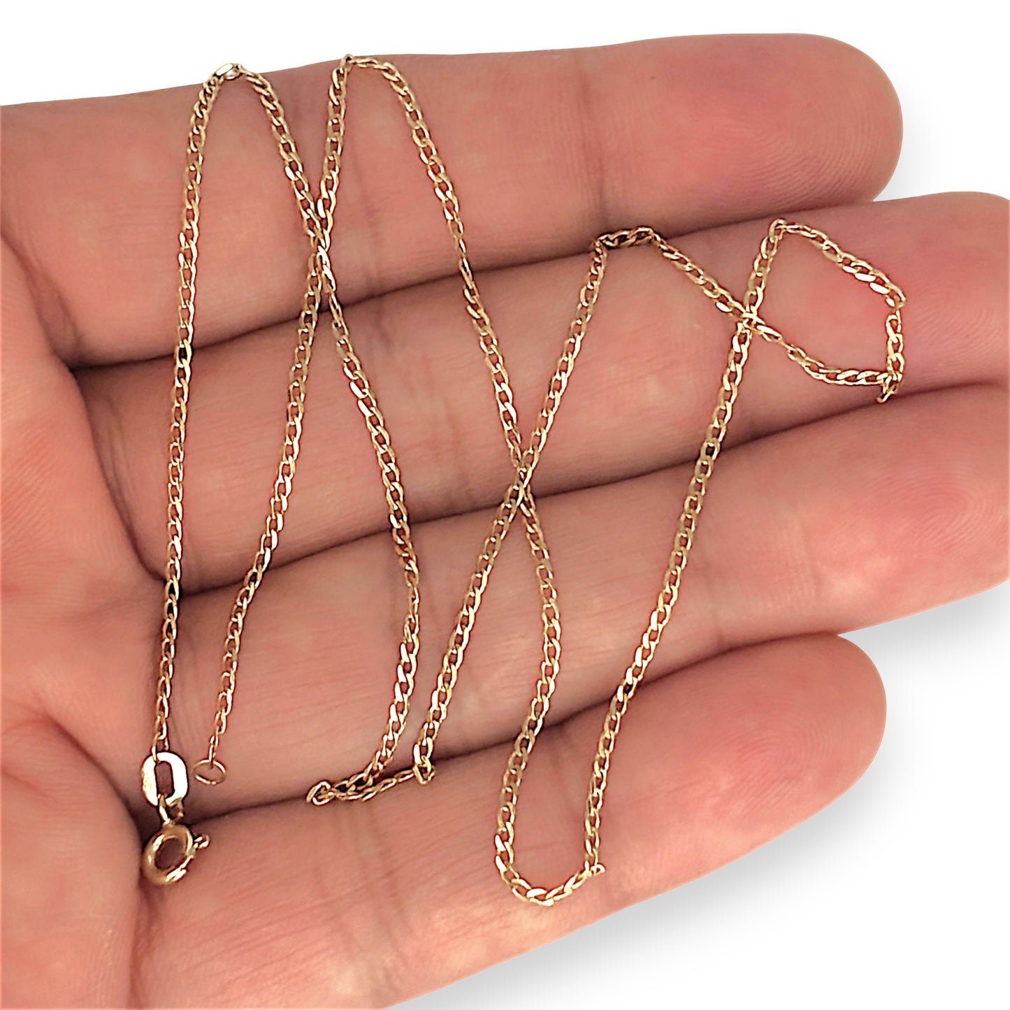 GOLD DEAL | 9ct (9K) Gold Flat-Forged brilliance Curb Link Chain 44cm