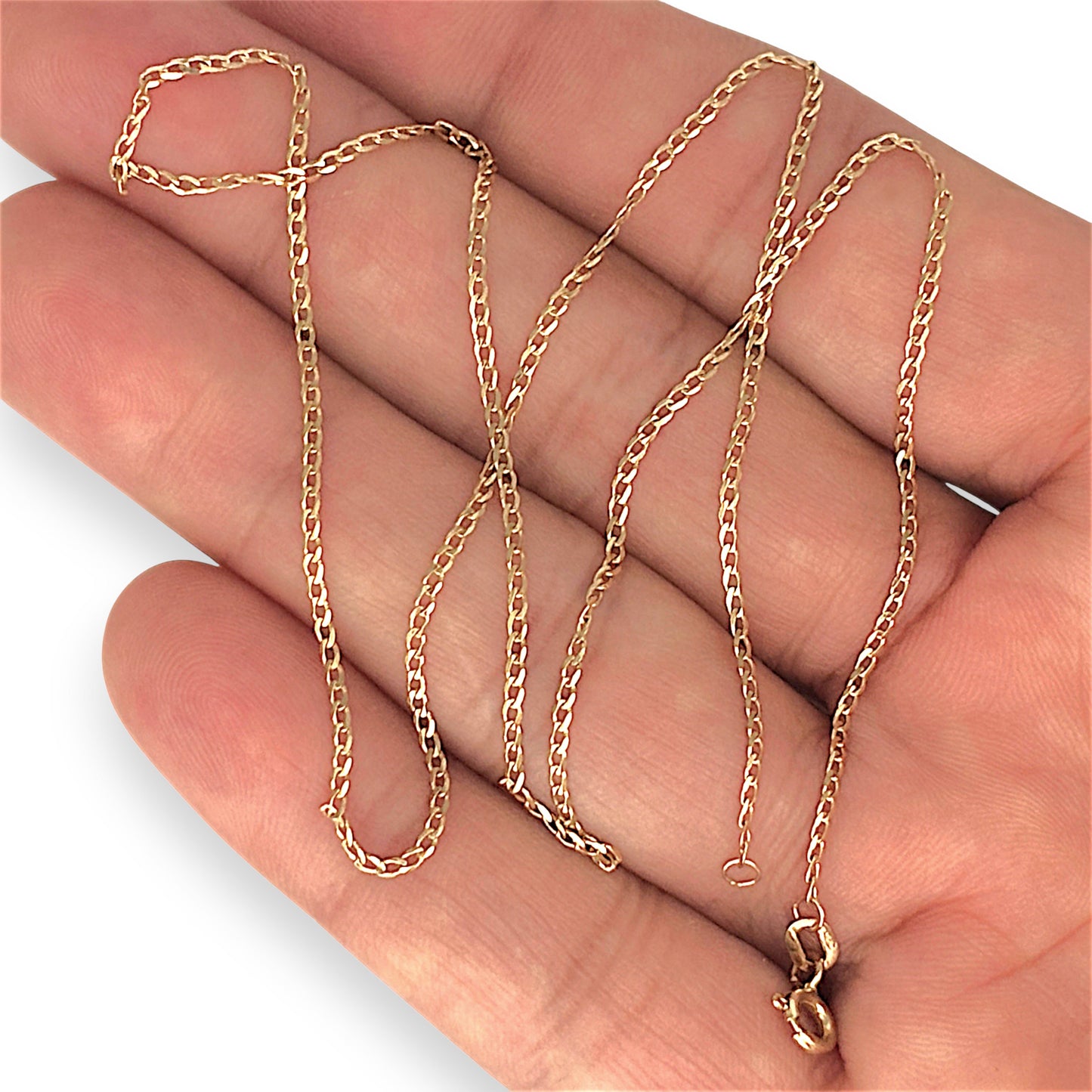 GOLD DEAL | 9ct (9K) Gold Flat-Forged brilliance Curb Link Chain 44cm