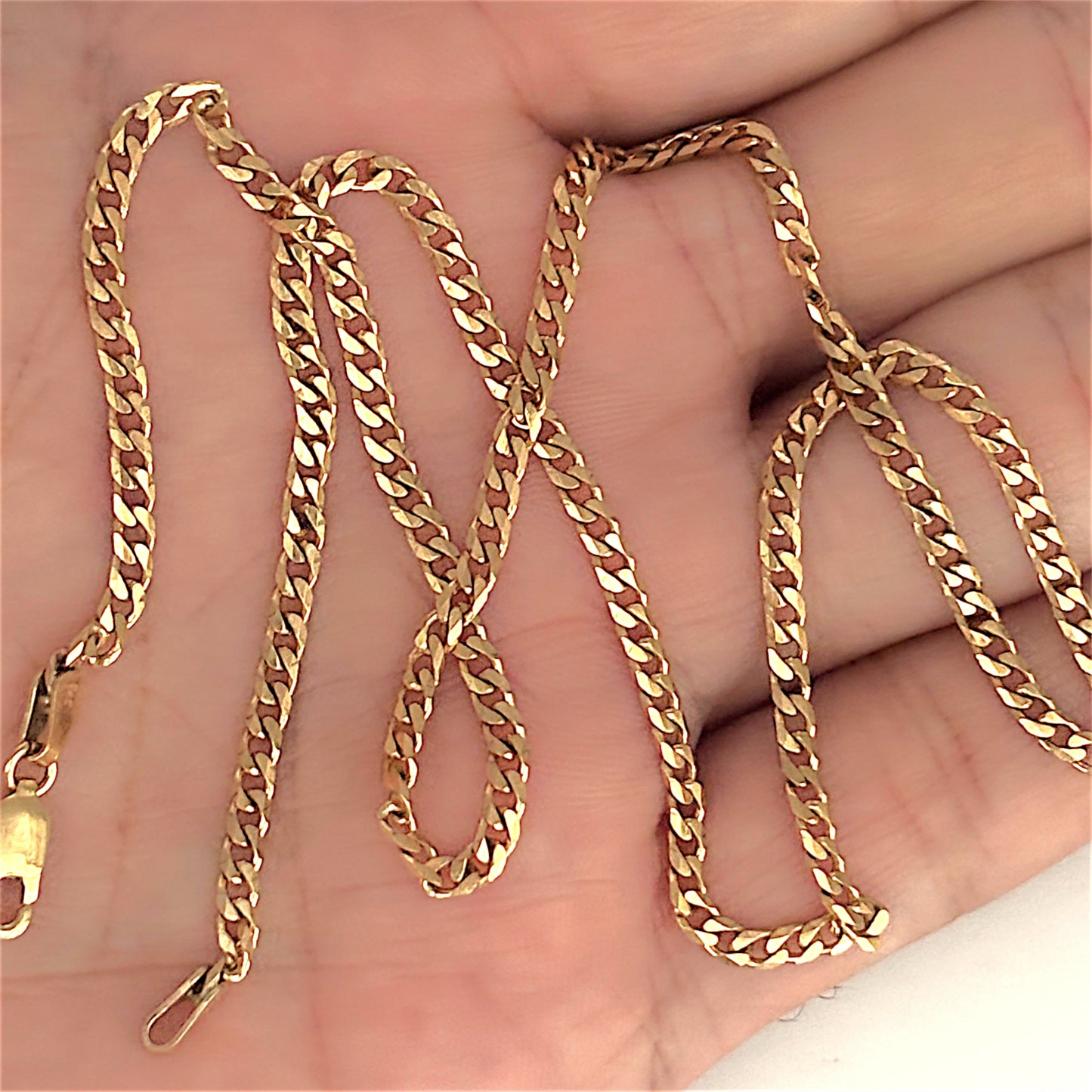 GOLD DEAL | 9ct (9K) Gold Crisp Curated Curb Link Refurbished Chain 45cm