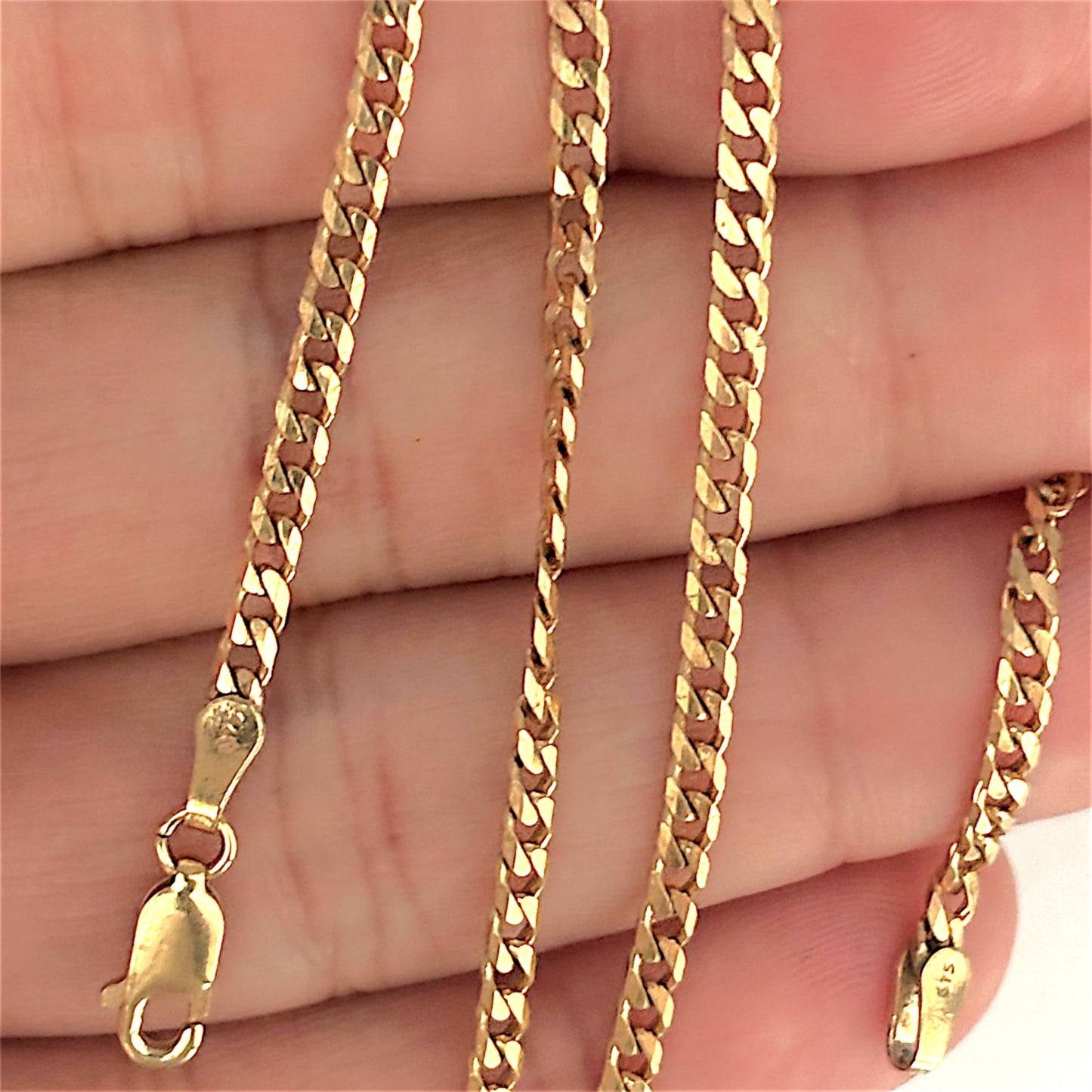 GOLD DEAL | 9ct (9K) Gold Crisp Curated Curb Link Refurbished Chain 45cm