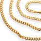 GOLD DEAL | 9ct (9K) Gold Rounded Flat Smooth Curb Link Refurbished Chain 60cm
