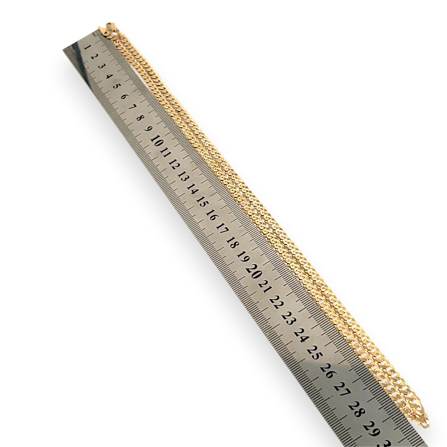 GOLD DEAL | 9ct (9K) Gold Rounded Flat Smooth Curb Link Refurbished Chain 60cm