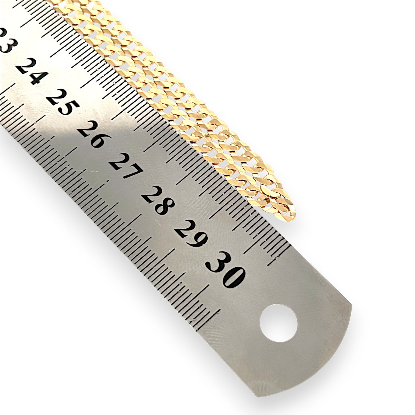 GOLD DEAL | 9ct (9K) Gold Rounded Flat Smooth Curb Link Refurbished Chain 60cm