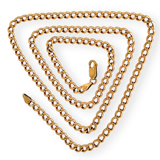GOLD DEAL | 9ct (9K) Gold NZ, Traditional Style Confident Curb Link Chain 64cm