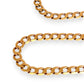 GOLD DEAL | 9ct (9K) Gold Beveled Edge Flattened Curb Link Chain 60cm Valuation $5,490
