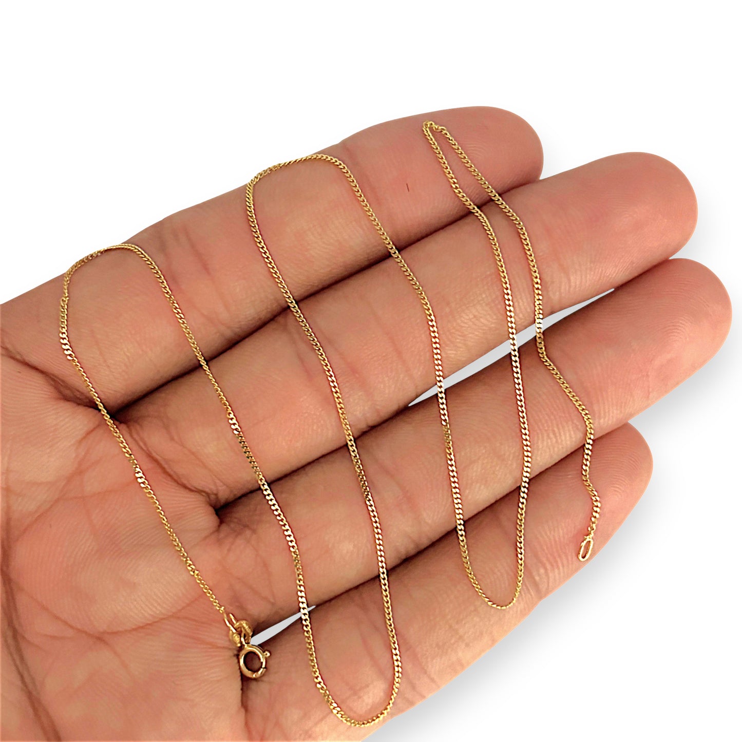GOLD DEAL | 9ct (9K) Gold Sleek Lightweight, Polished Elegance Curb Link Chain 45cm